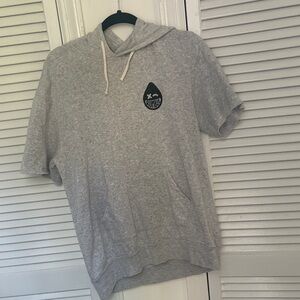 Gray Short Sleeve Hoodie by